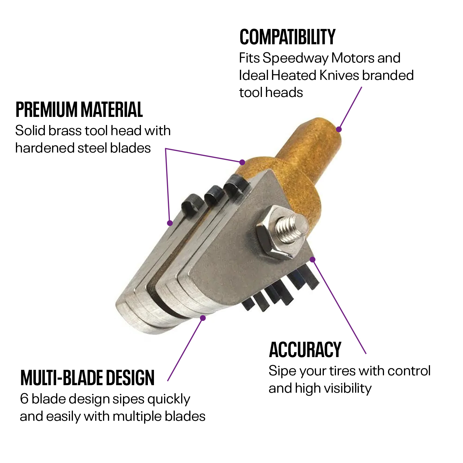 Multi Blade Tire Siper Head, Fits Ideal Grooving Tool Siping Tool