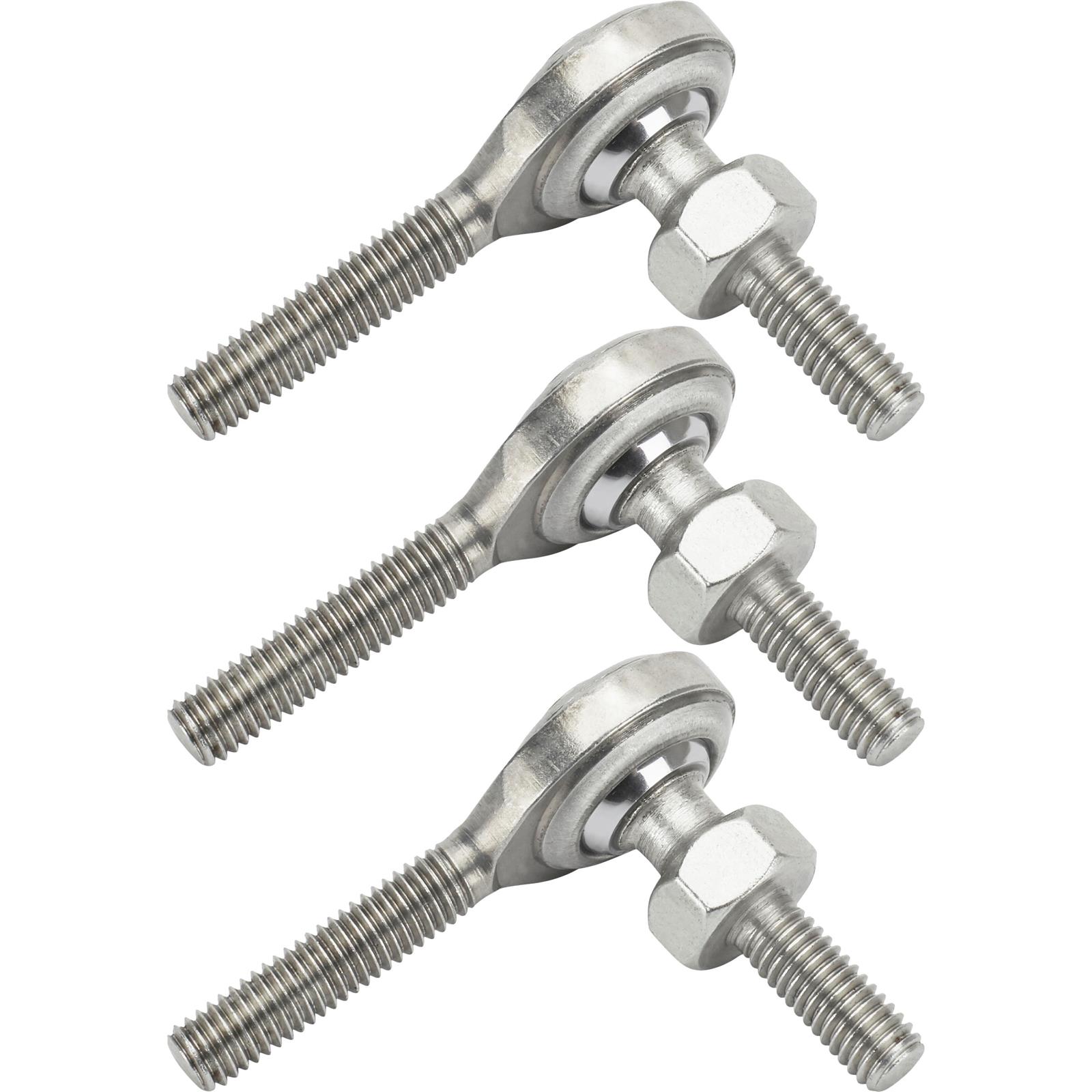 Steel 3/16 Inch LH Male Throttle Linkage Rod Ends w/ Stud, 3 Pack