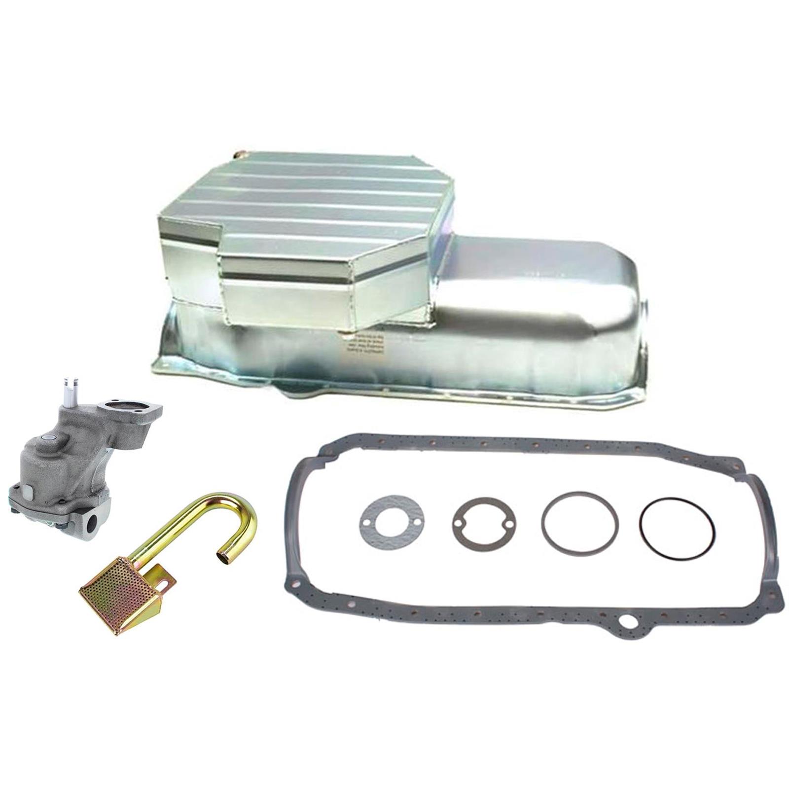 Champ Style Oil Pan w/High Volume Oil Pump/Pickup Kit, 86Up SBC