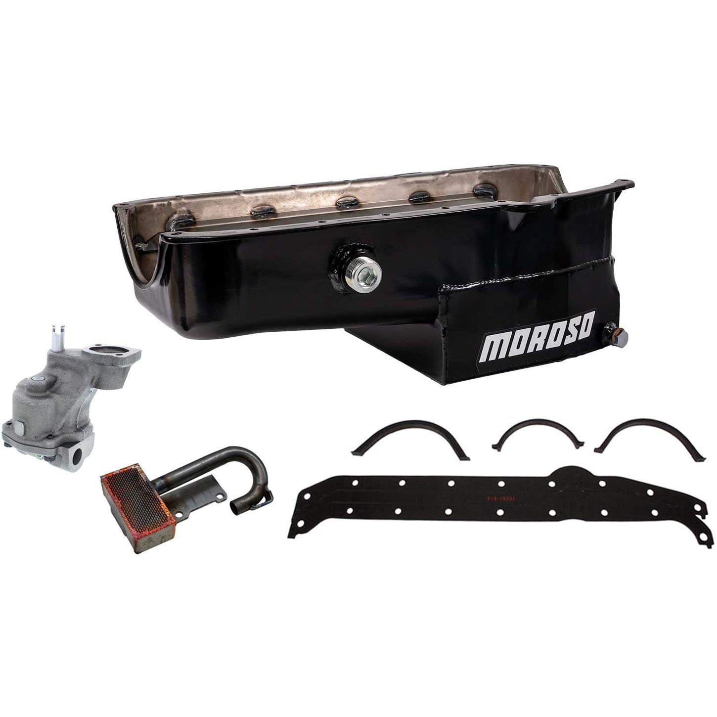 Moroso Oil Pan w/Plug -High Volume Oil Pump/Pickup Kit, 57-79 SBC
