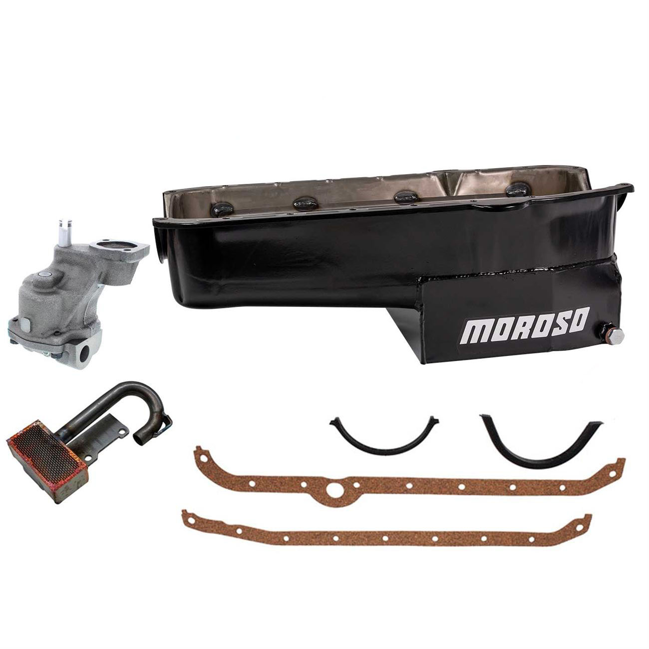Moroso Oil Pan w/High Volume Oil Pump/Pickup Kit, 80-85 SB Chevy