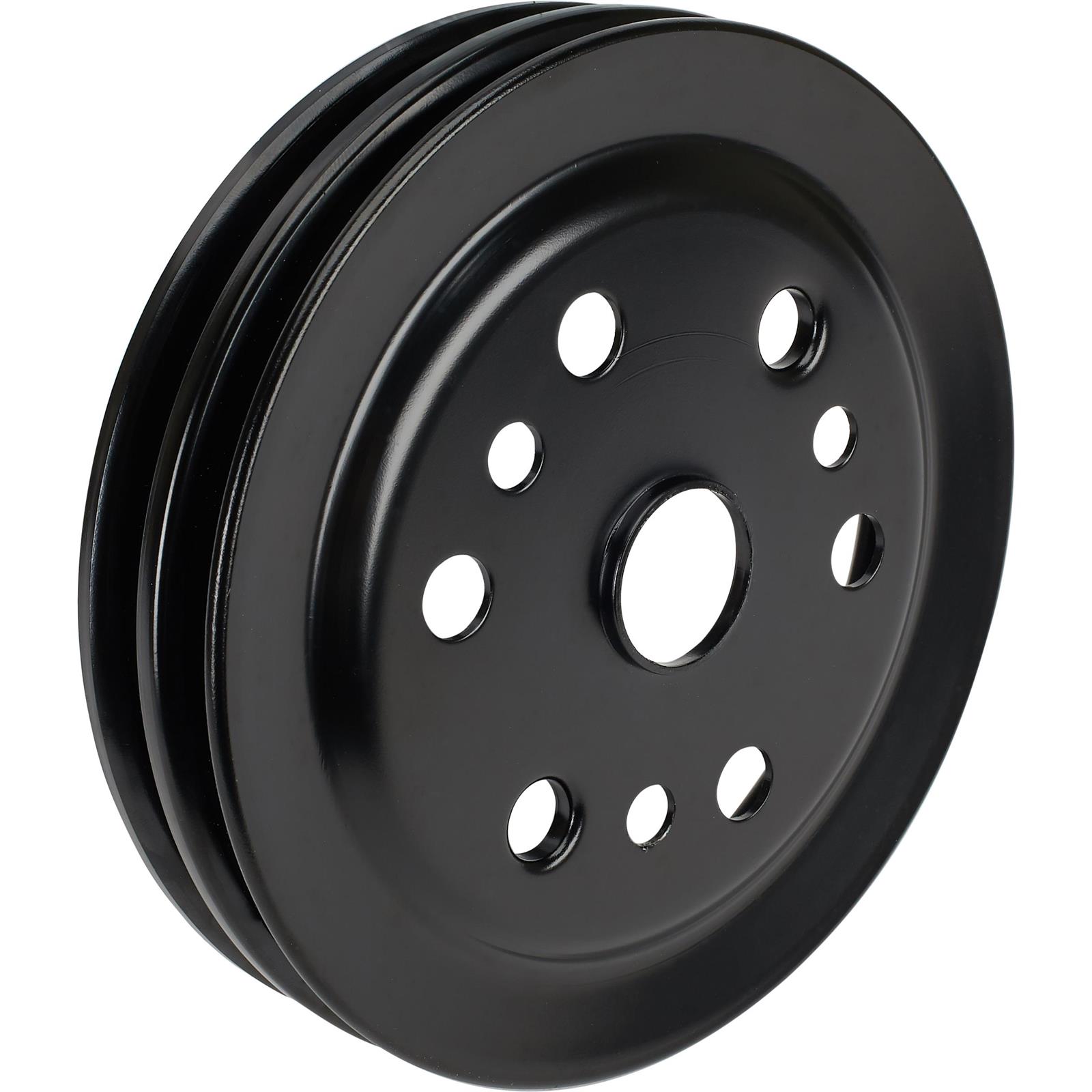 Small Block Chevy Black DoubleGroove Pulley Set, Short Pump