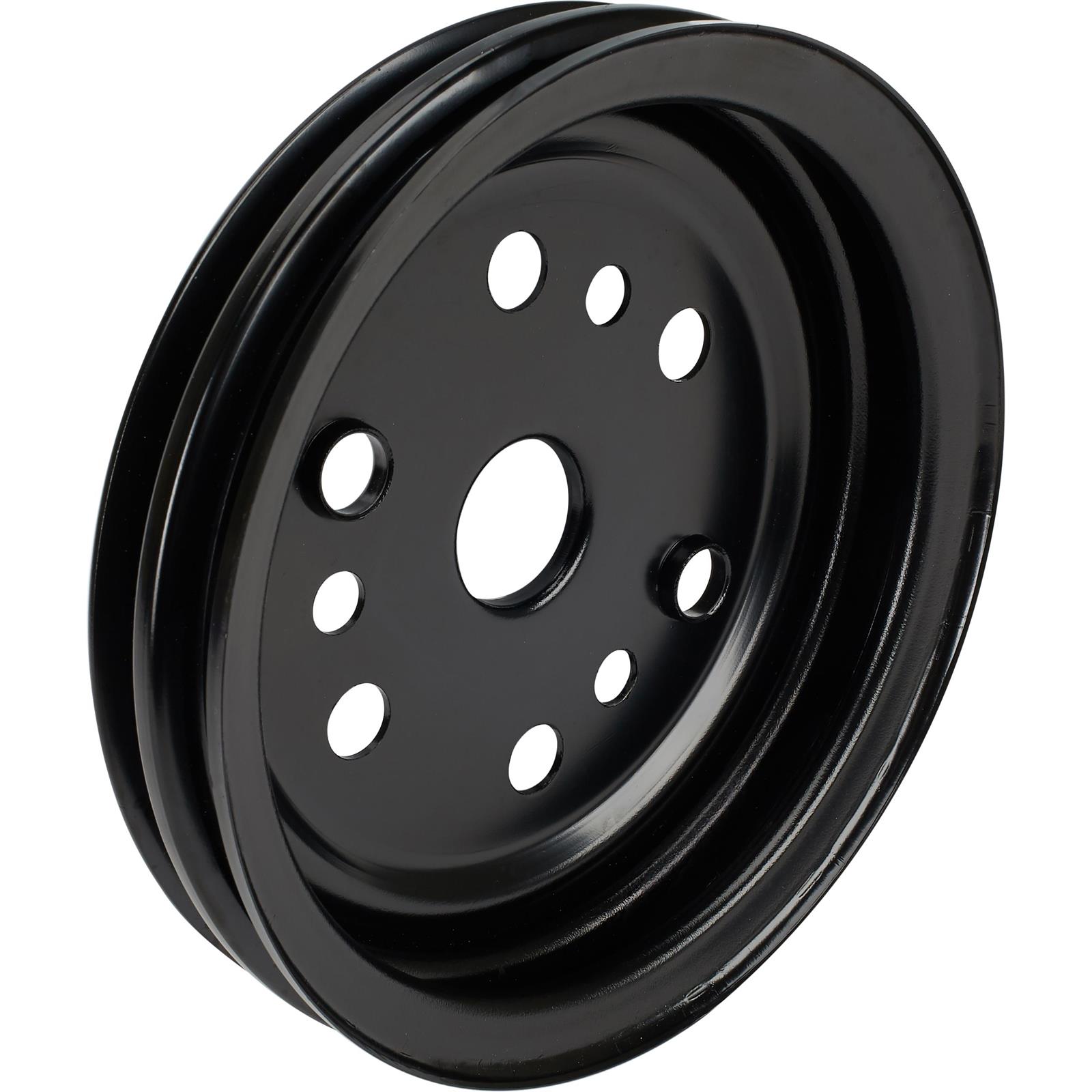 Small Block Chevy Black DoubleGroove Pulley Set, Short Pump