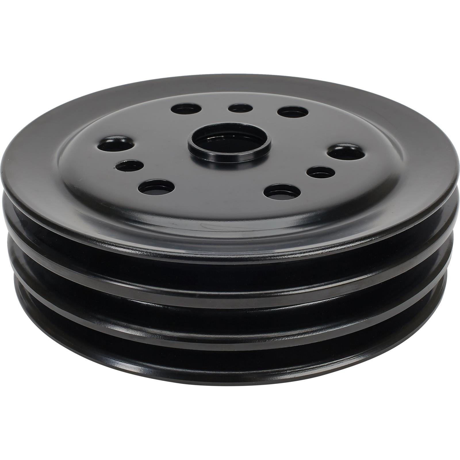 SBC Black Pulley Set, 2Groove Upper/3Groove Lower, Short Pump
