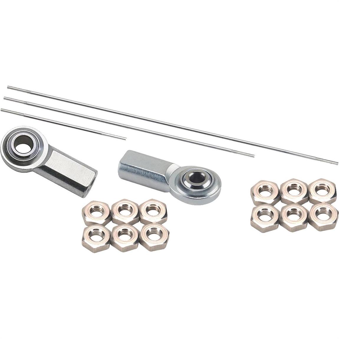 Aluminum Bell Crank Linkage Rods Kit, Rods/Rod Ends/Jam Nuts