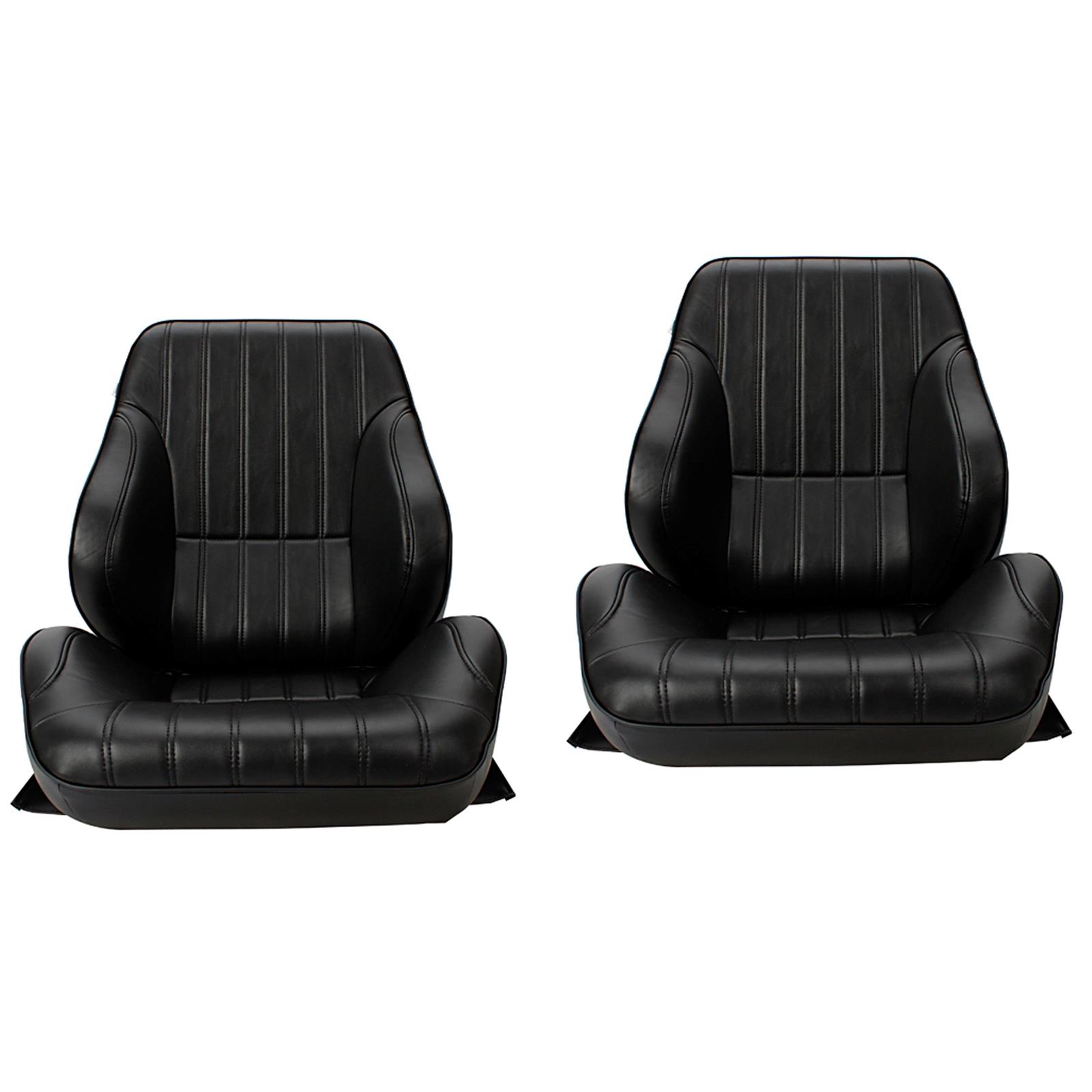 Procar 1050 Series Lowback Black Vinyl Bucket Seat Set, LH/RH