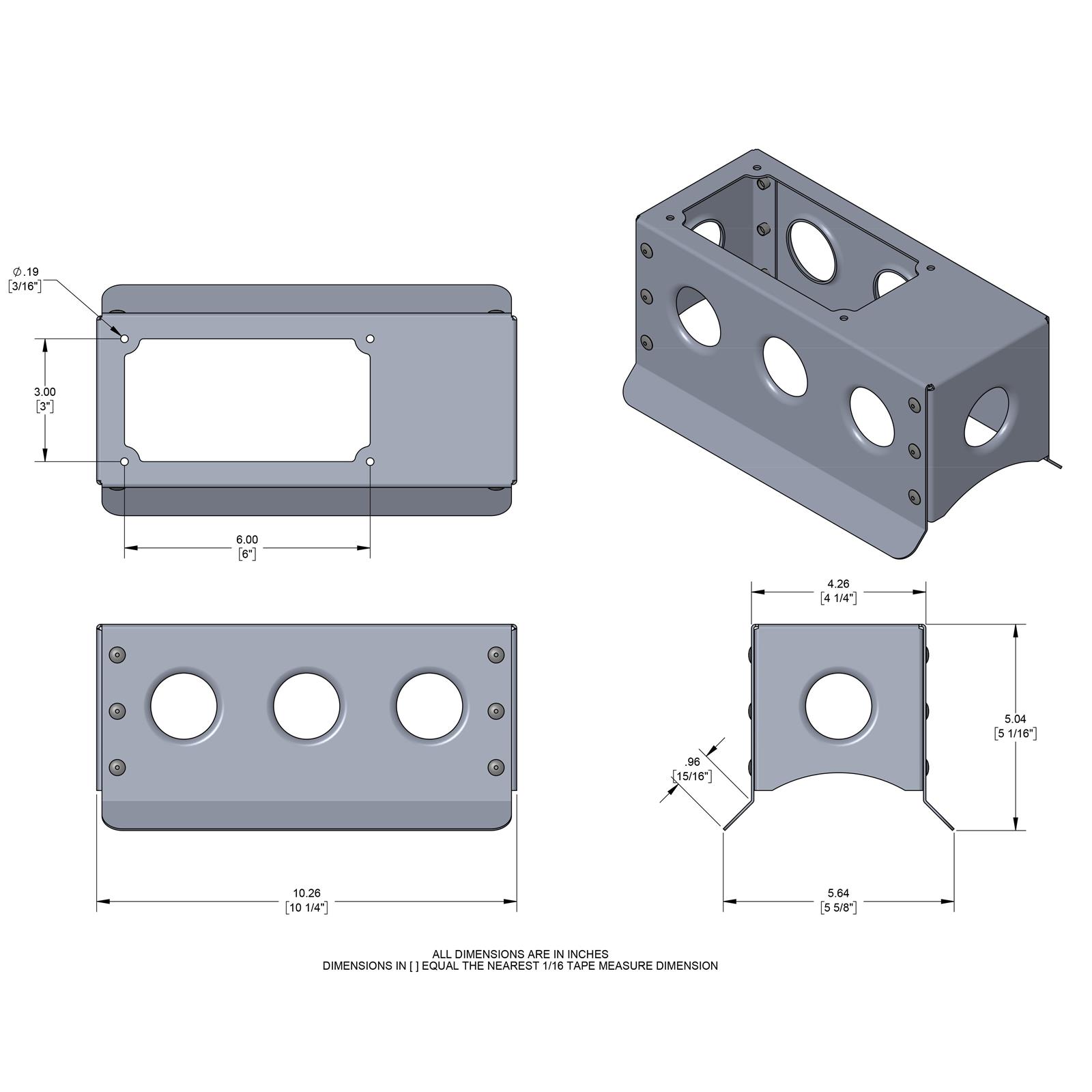 Fabricated Aluminum Race Car Center Console with Panel CutOut