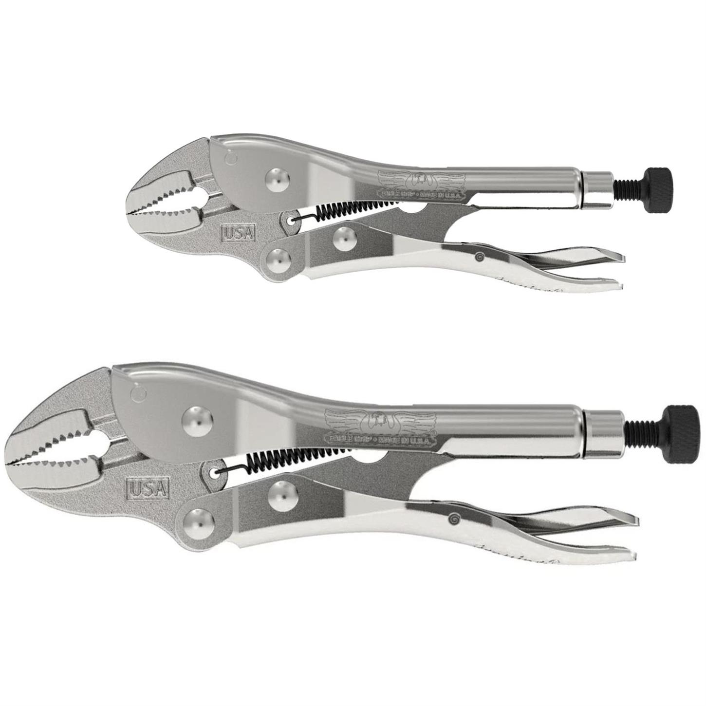 Eagle Grip Curved Jaw Locking Plier 2pc. Set, 7 In, 10 In, Steel