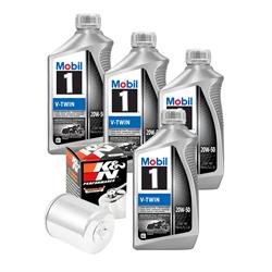 Harley Davidson 103-96 CI Oil Change Kit - Mobil 1 20W50, 4