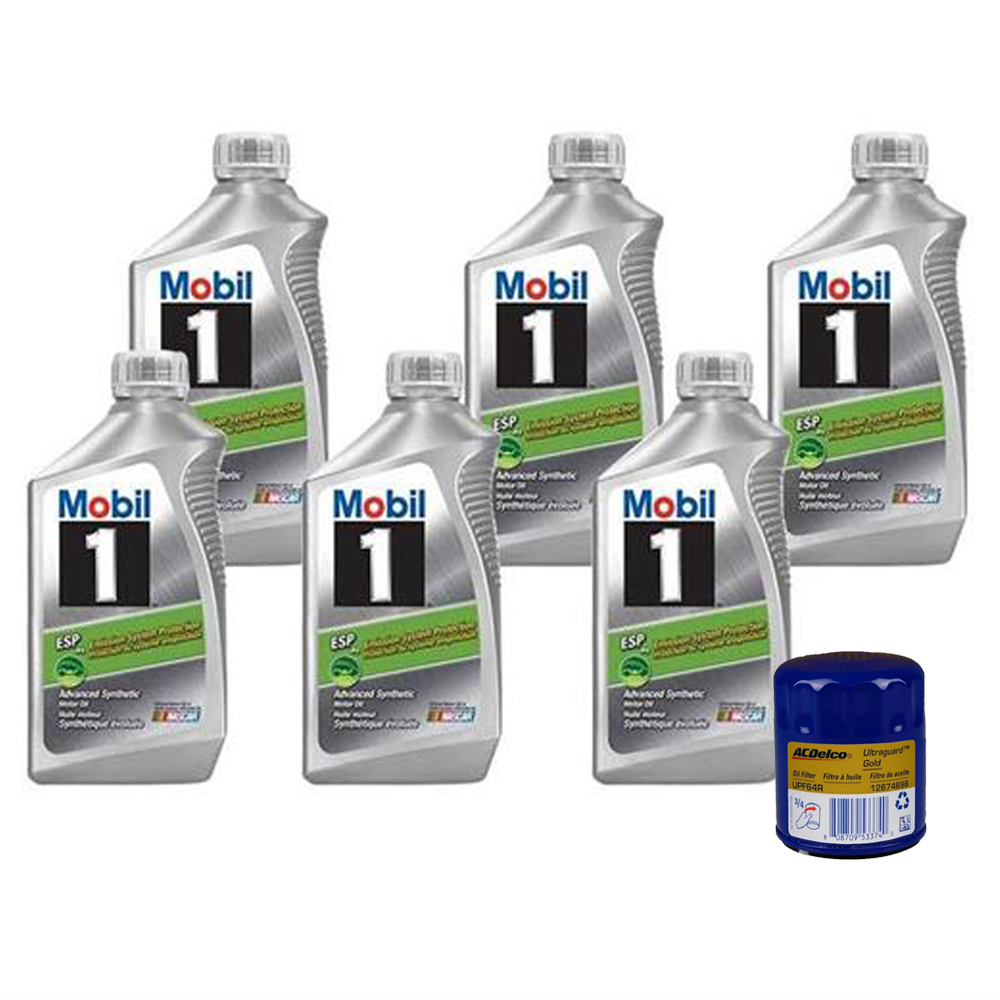 Mobil 1 ESP 5W30/AC Delco UPF64R Filter Oil Change Kit, 6 Quart