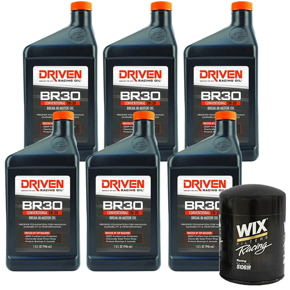Driven 01806 BR30 5W30/WIX 51061R SBChevy Break-In Oil Change Kit
