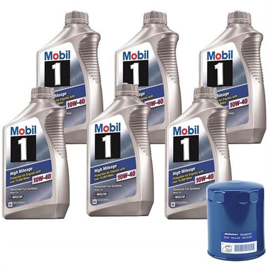 Mobil 1 103536 High Mileage 10W40/AC Delco PF1218 Oil Change Kit