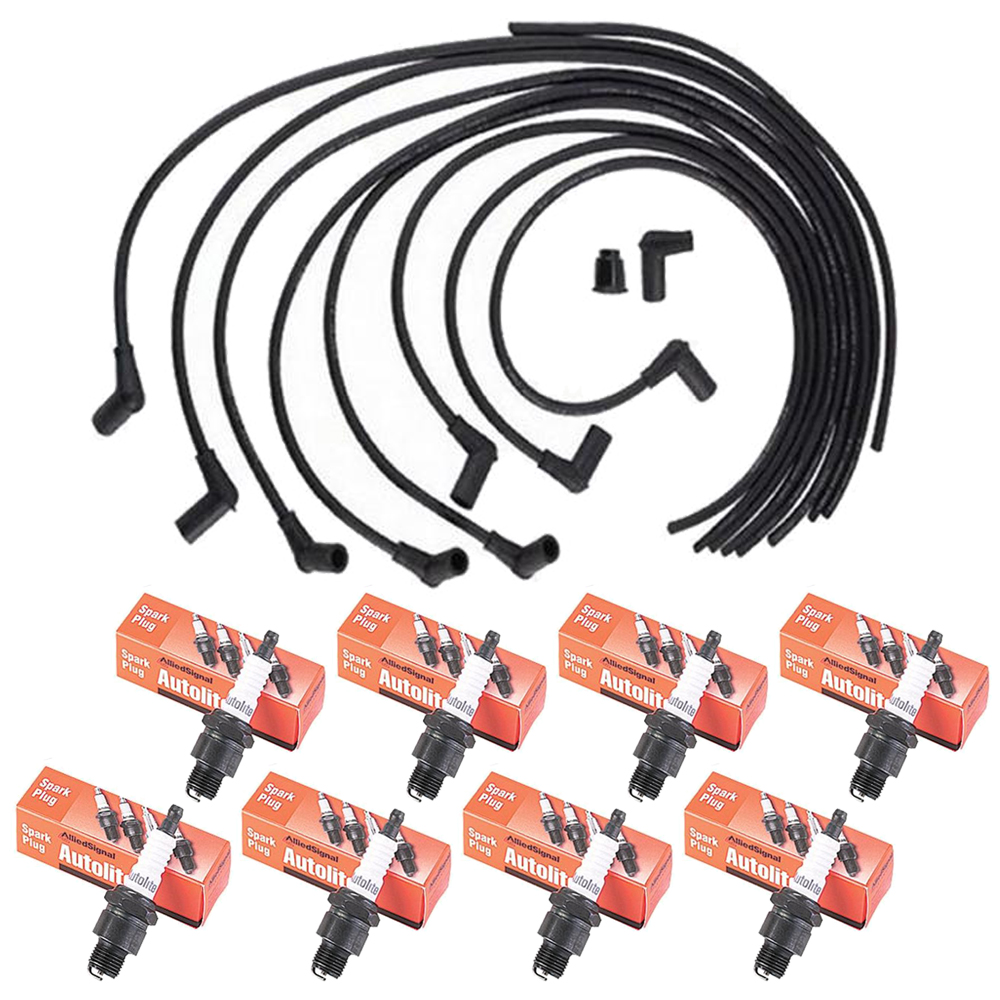 Autolite 216 Flathead Ford Spark Plug Set w/Moroso OE64011 Wires