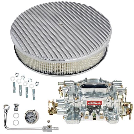 Edelbrock 1404 Performer 500 CFM Manual Carb/Air/Fuel Kit,POL FIN