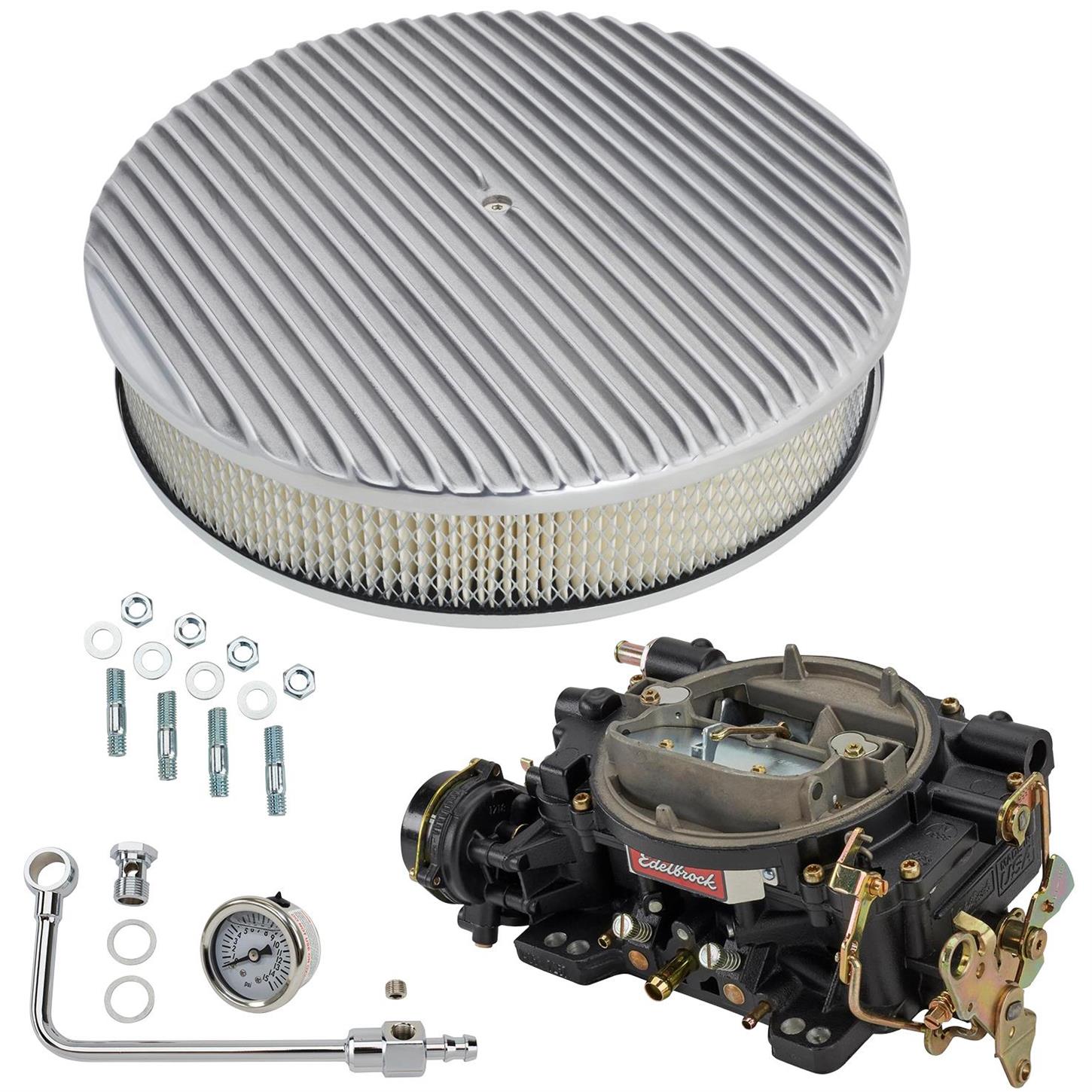 Edelbrock 14063 Performer 600 CFM Elec. Carb/Air/Fuel Kit,POL FIN