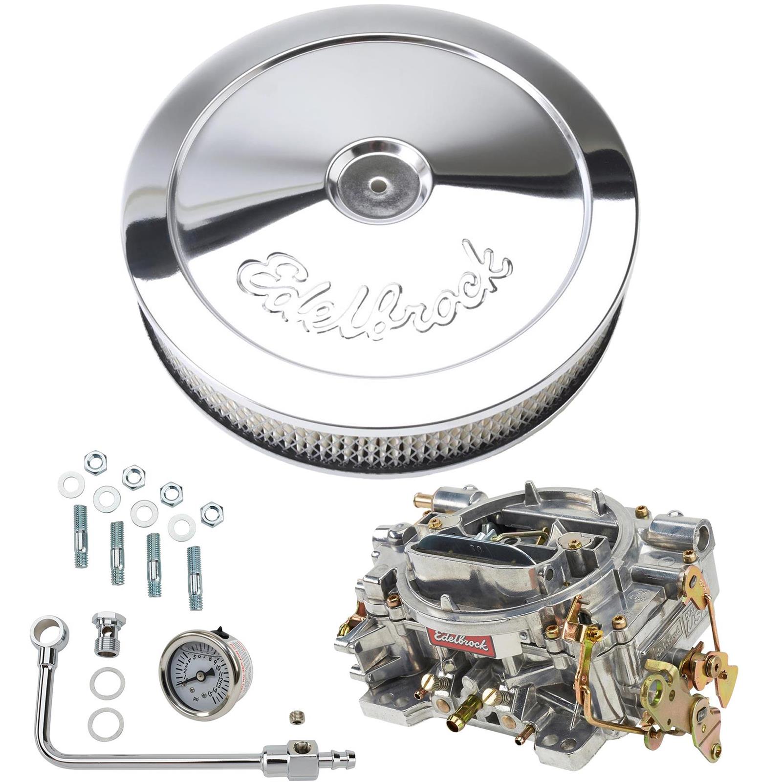 Edelbrock 1405 Performer 600 CFM Manual Carb/Air/Fuel Kit,ProFlo
