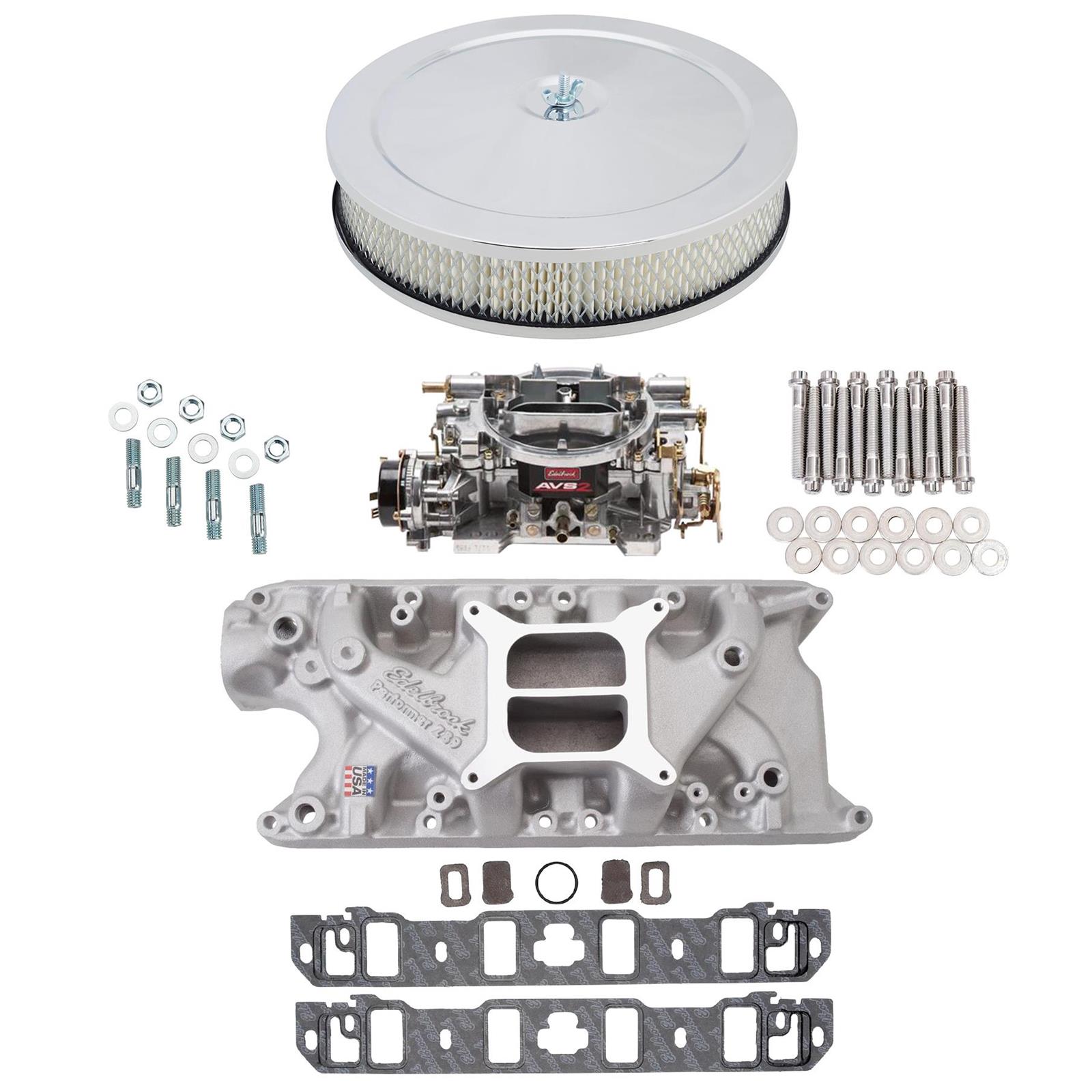 Edelbrock 1901 AVS2 Series Carb/2121 Intake Manifold Kit, 289 SBF