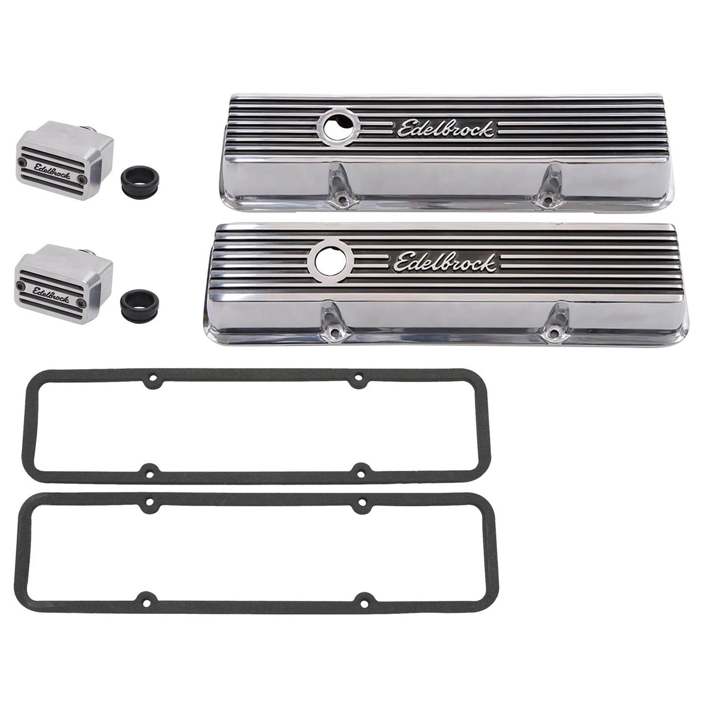 Edelbrock 4262 Elite Series Valve Cover/Vent Install Kit for SBC