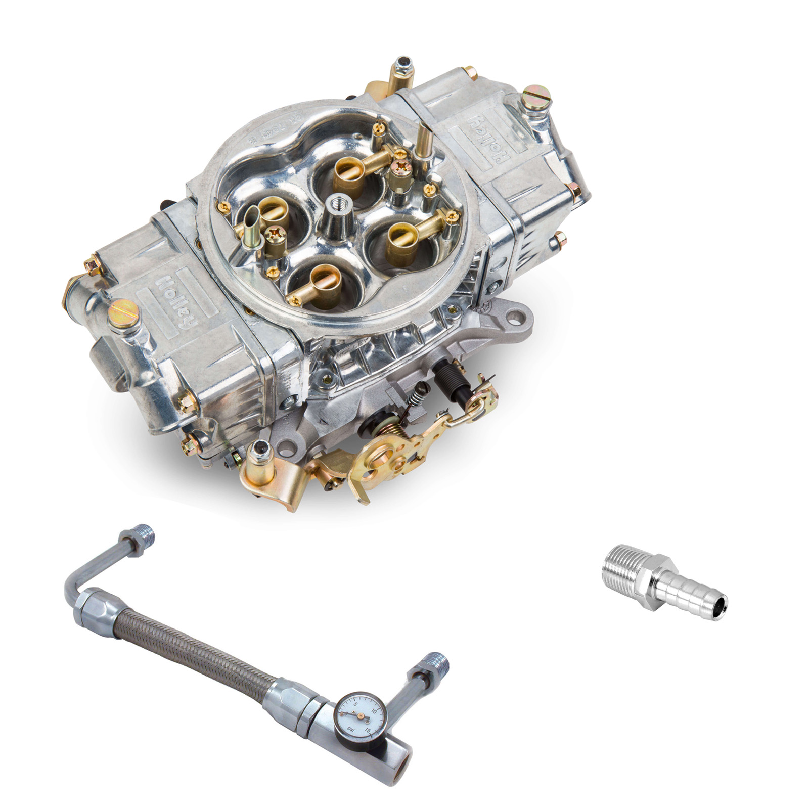 Holley 0-82651SA Aluminum Street HP Carburetor w/4150 Dual Feed Line, 4 ...
