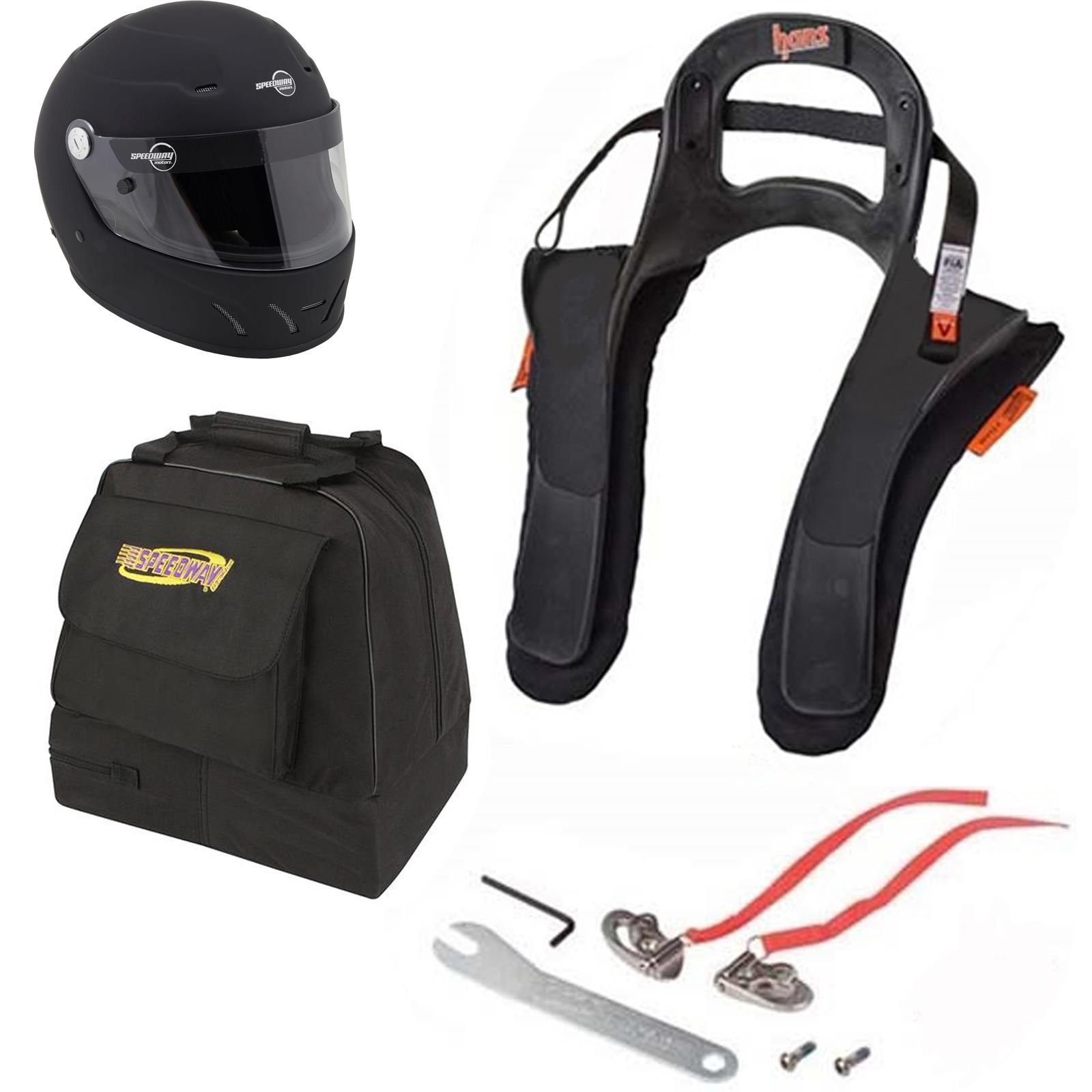 Speedway Motors SA2020 Lightweight Helmet and Hans Kit