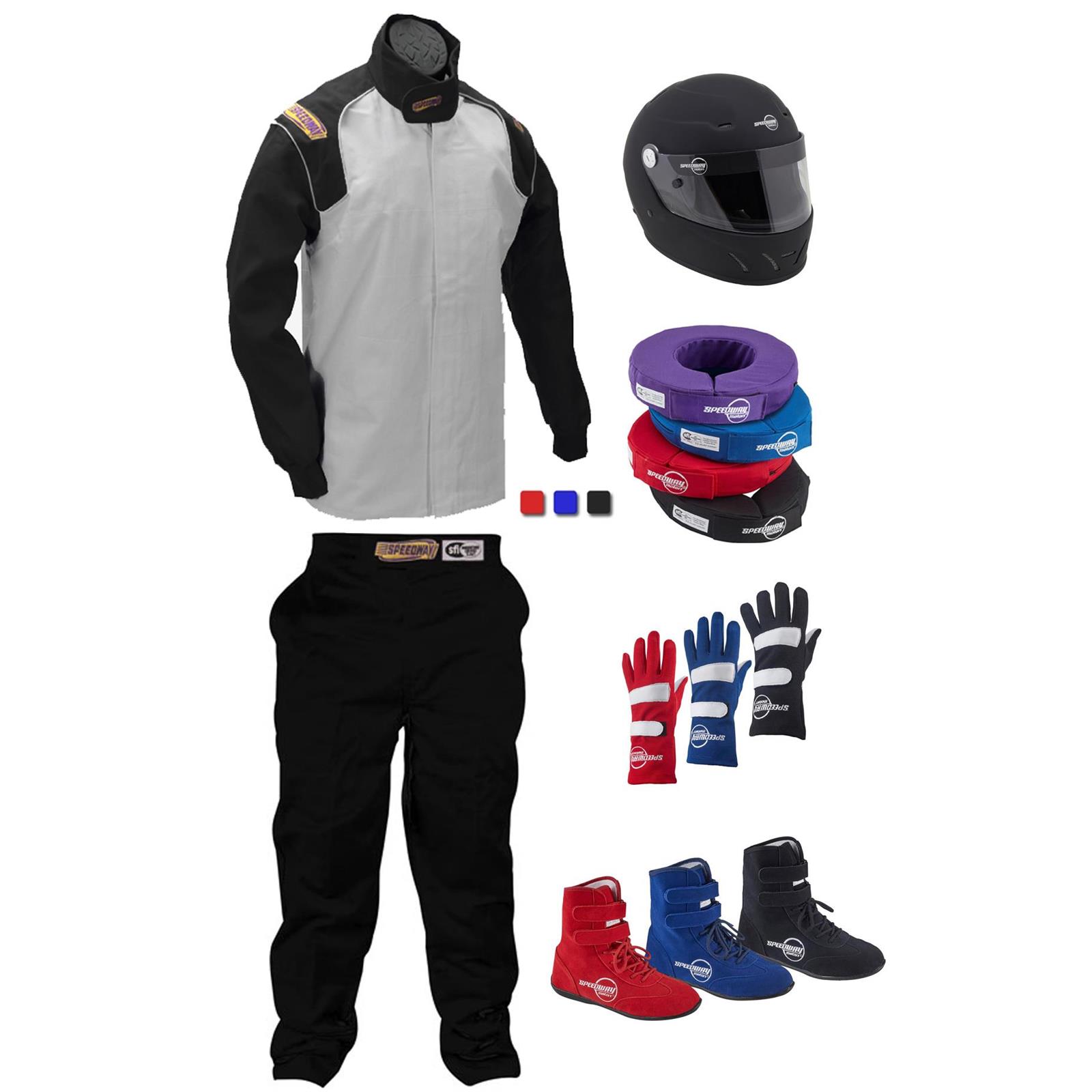 Speedway Motors Single Layer Two Piece Racing Suit Combo w/Helmet