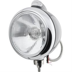 Guide 682-C Style 12 Volt H4 Headlight with Turn Signal, Black