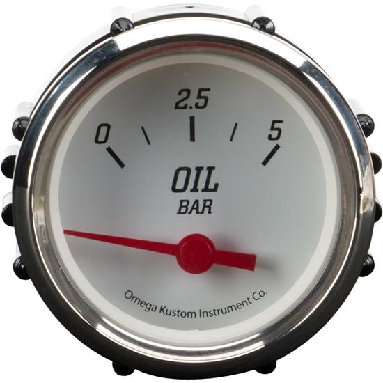 2" Oil Pressure Gauge, Metric, White