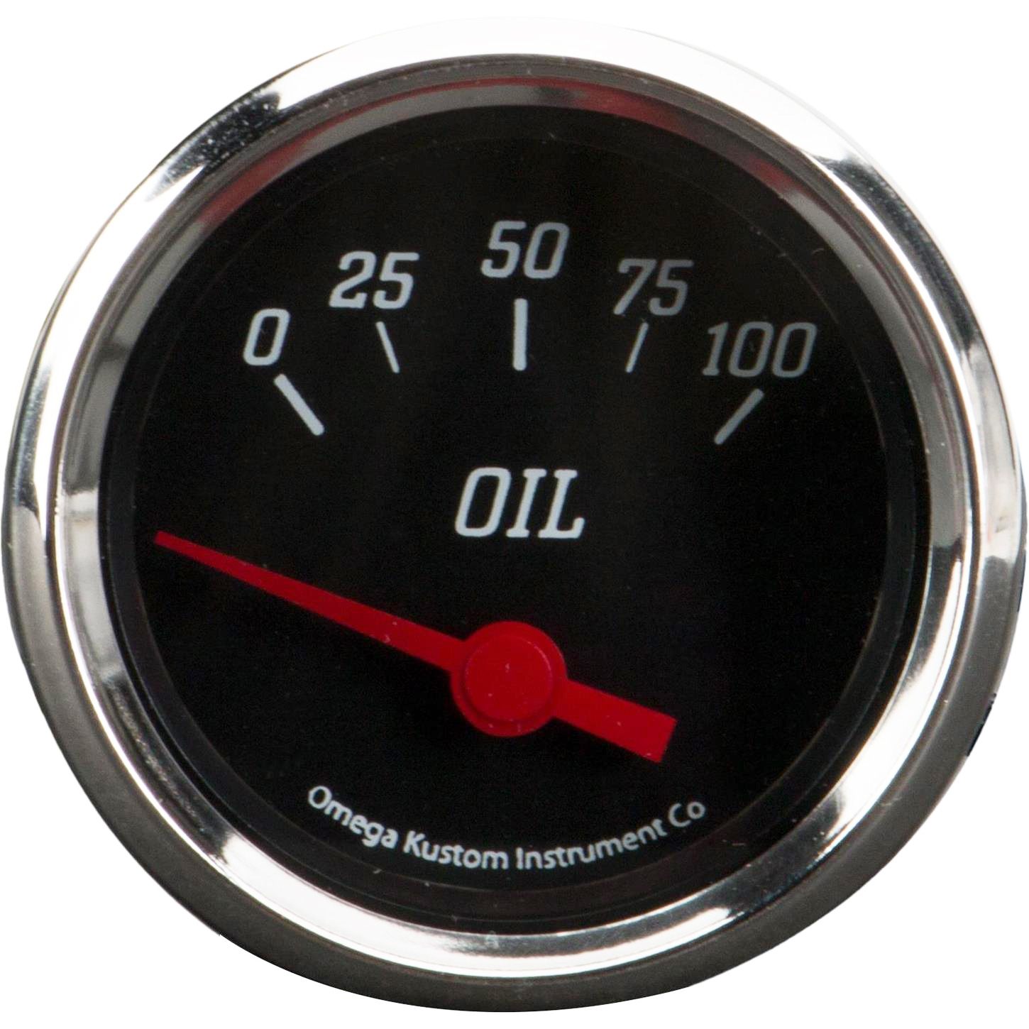Omega Kustom 2 Inch Electric Oil Pressure Gauge, Black