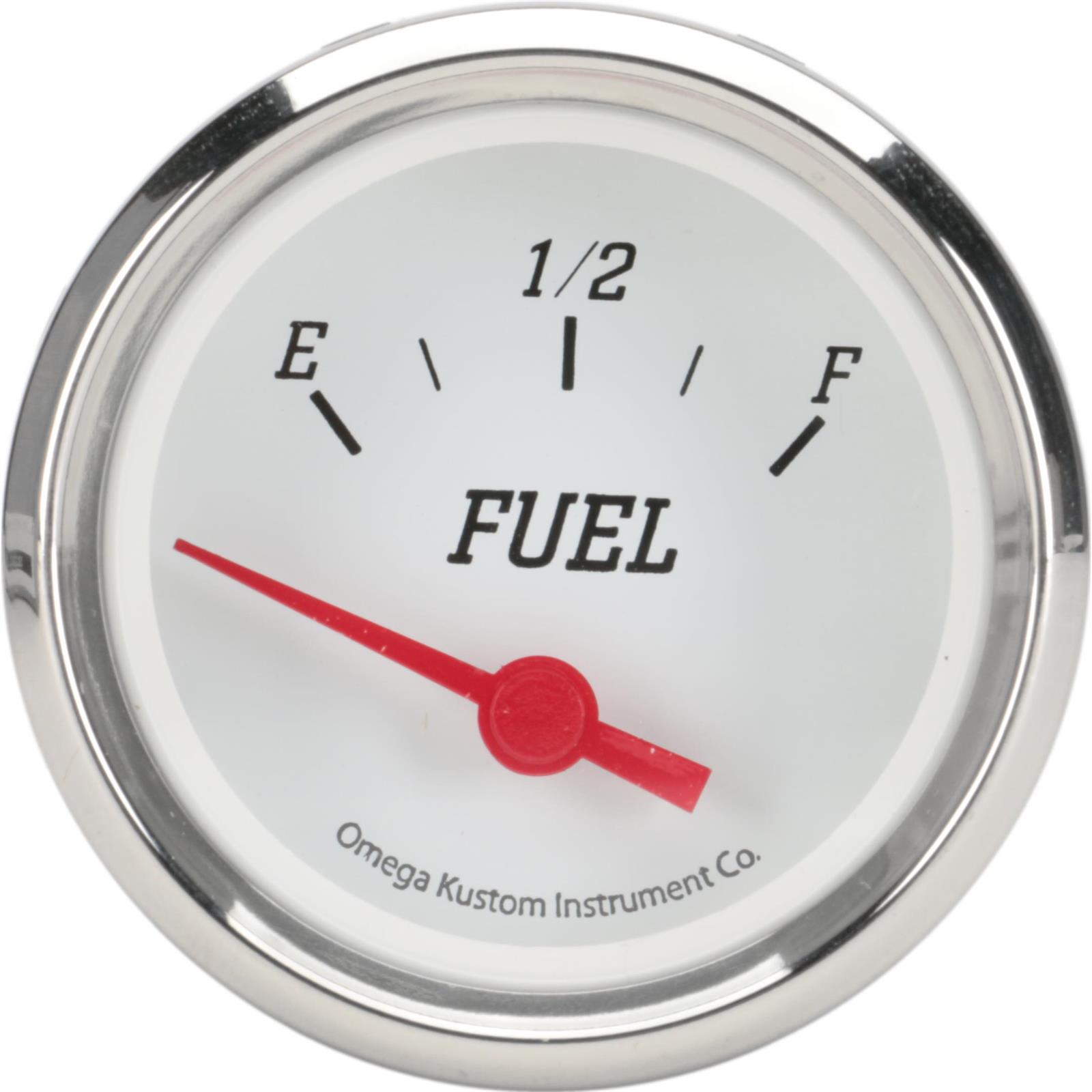 2" White Fuel Gauge