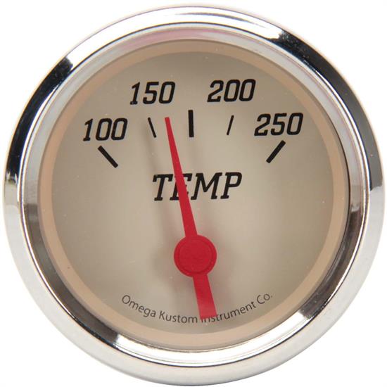 Temperature Gauge, 2" Beige with Red Needle