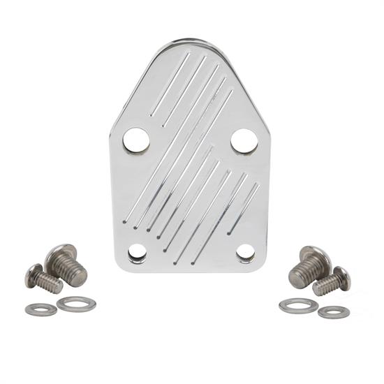Small Block Chevy Fuel Pump BlockOff Plates, Polished