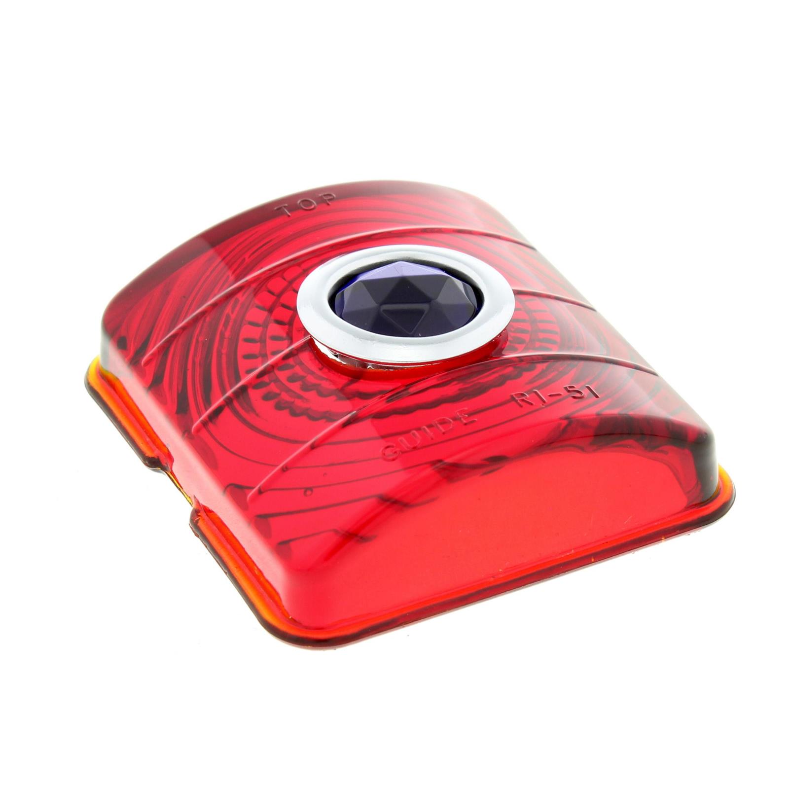 1951-1952 Chevy Blue Dot Tail Light Lens, Red Glass