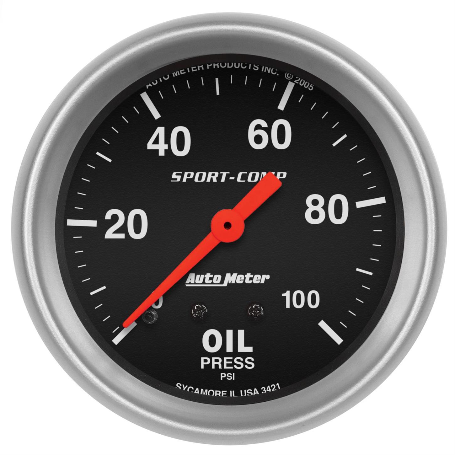 AutoMeter Sport Comp 3-Gauge Panel,Oil/Fuel Press,Water Temp