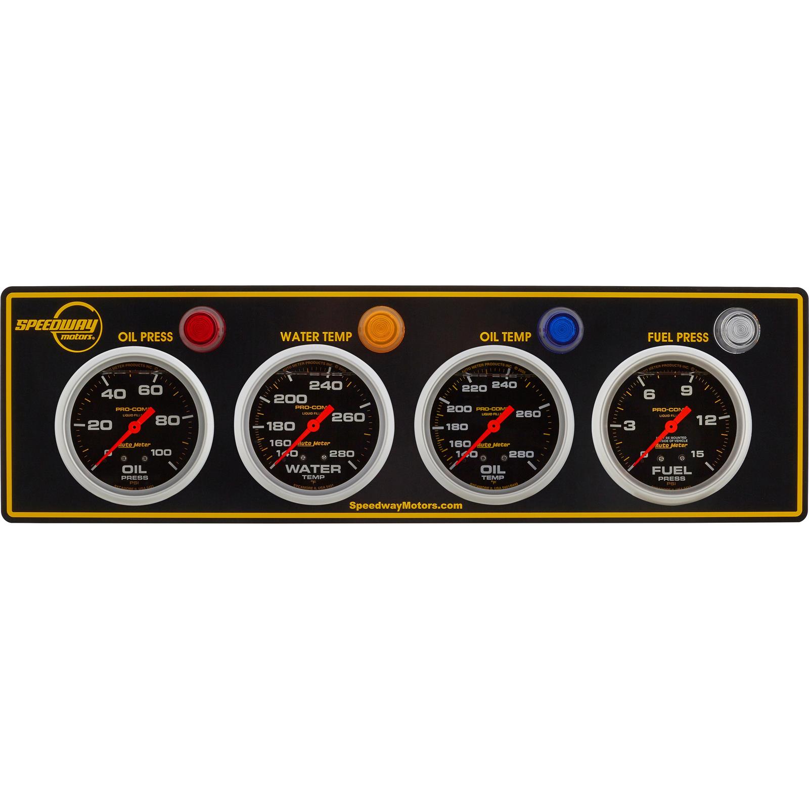 AutoMeter Liquid Filled 4 Gauge Panel