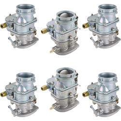 Set of 6 9 Super 7® 3-Bolt 2-Barrel Carburetors, Plain Finish