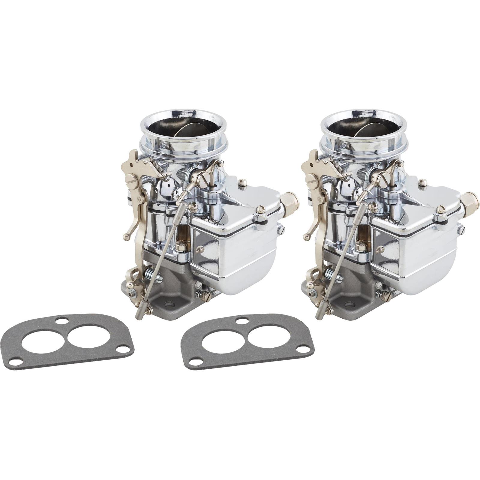 Pair of Primary 9 Super 7® 3-Bolt 2-Barrel Carbs, Chrome Finish