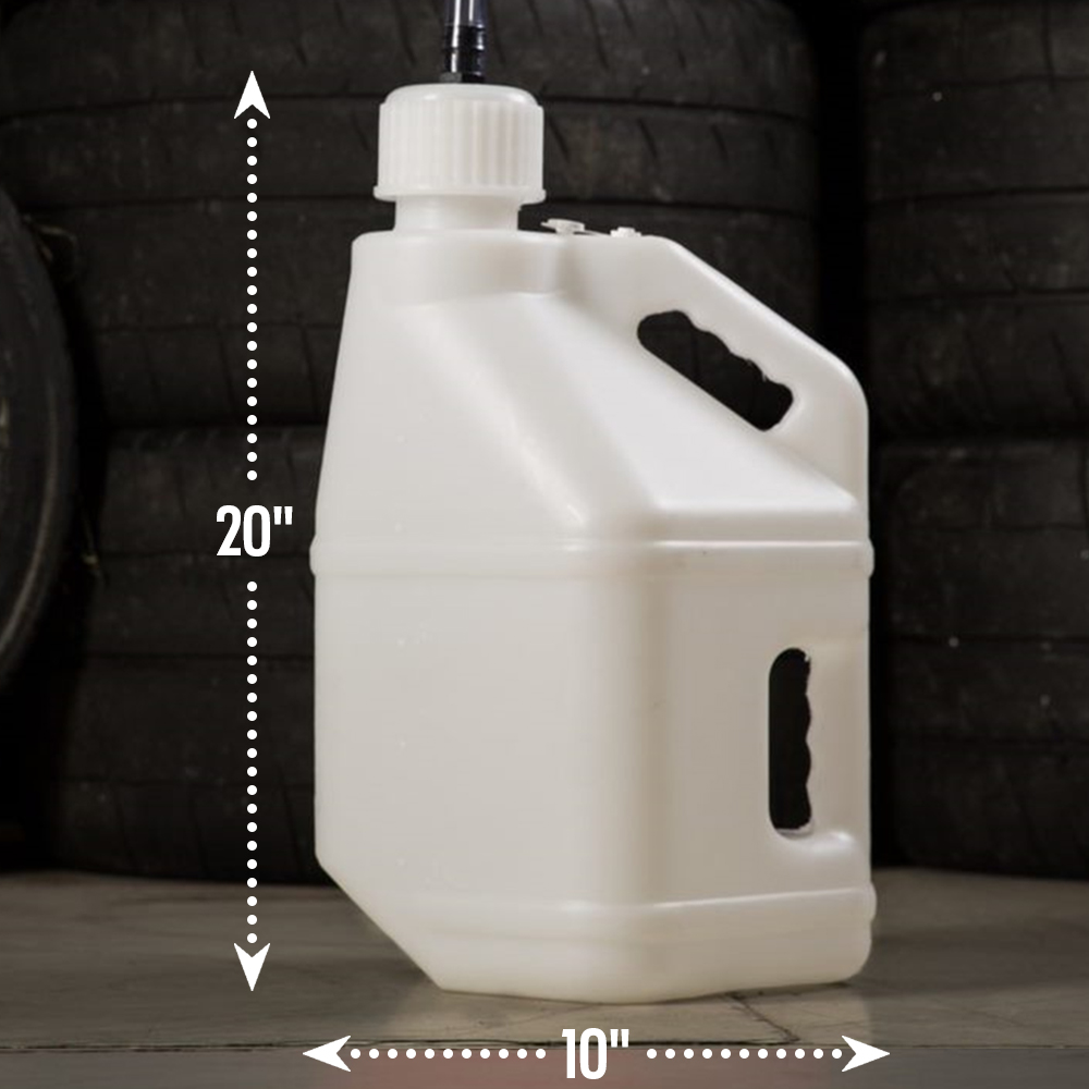 Utility Jug w/Filler Hose, White, 5 Gallon