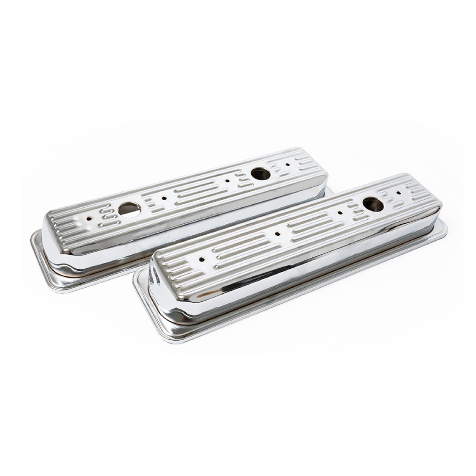 1987Up SBC OEM Style Steel Center Bolt Valve Covers, Chrome