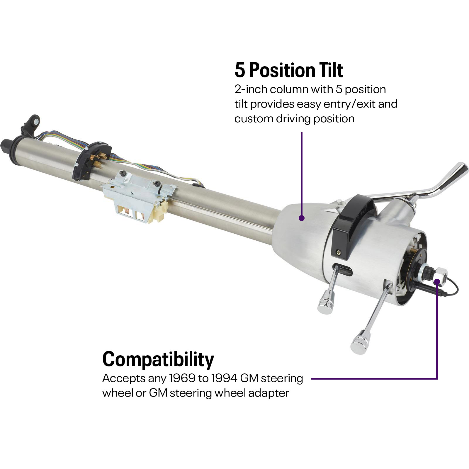 28 GM Steering Column Tilt Automatic No Key Universal W 9