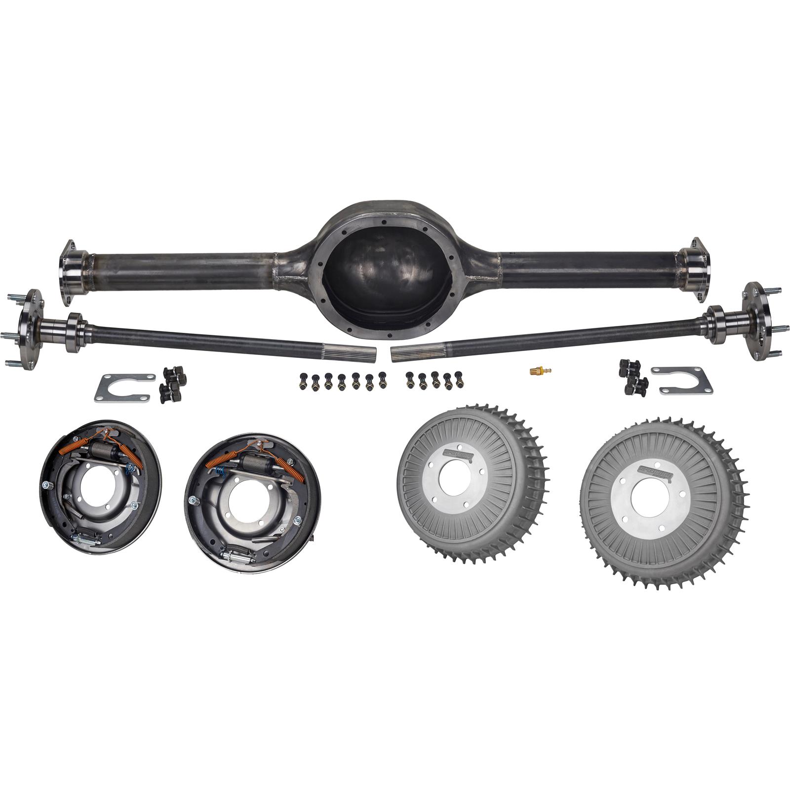 Ford 9 Inch Rearend Axle Housing Kit with Buick Finned Drums, 58
