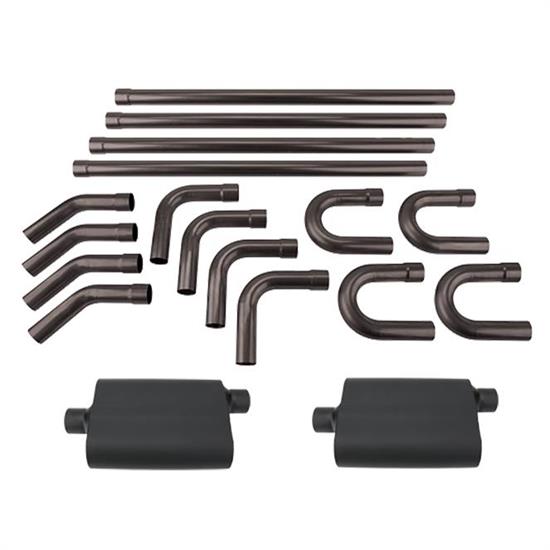 DIY Universal Dual Exhaust System Kit w/ Cutouts, Mufflers, 3 In