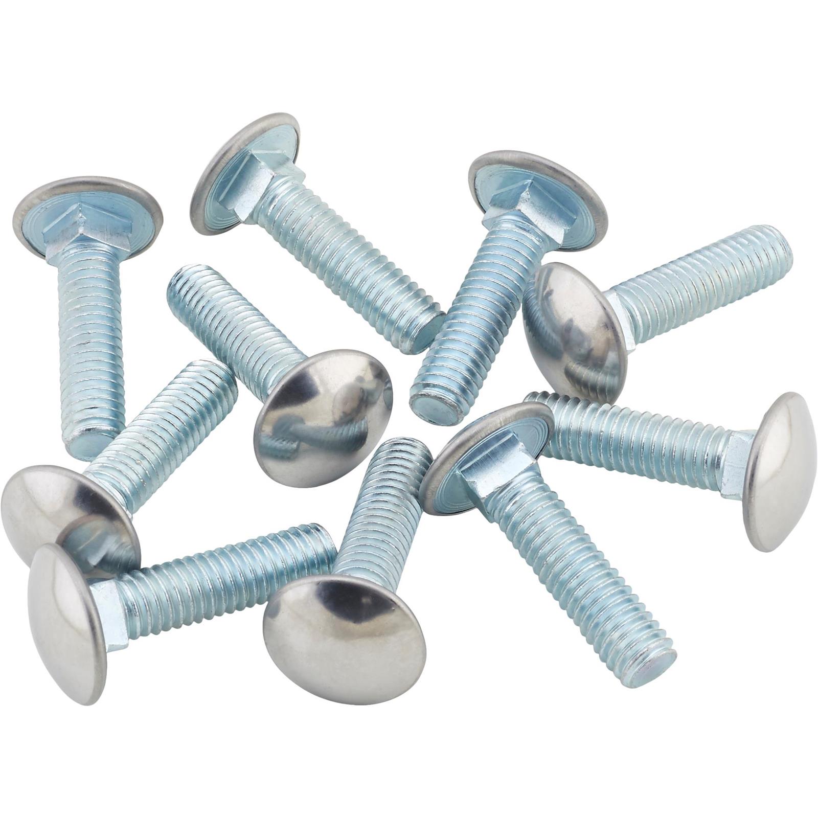 Steel Chrome Bumper Bolts, 3/816 Inch, 11/2 Inch Long, Set/10