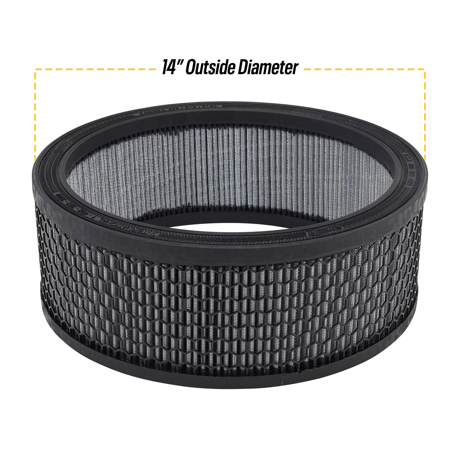 14 Inch Mini Velocity Stack Flat Base Air Cleaner Premium Filter