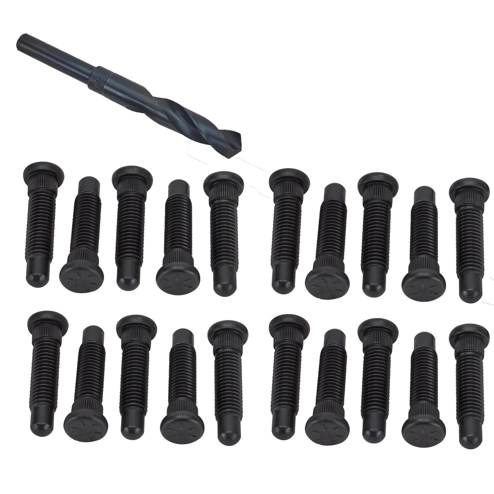 5/8 Inch Wheel Stud and Drill Bit Kit, .672 Knurl, .945 Head