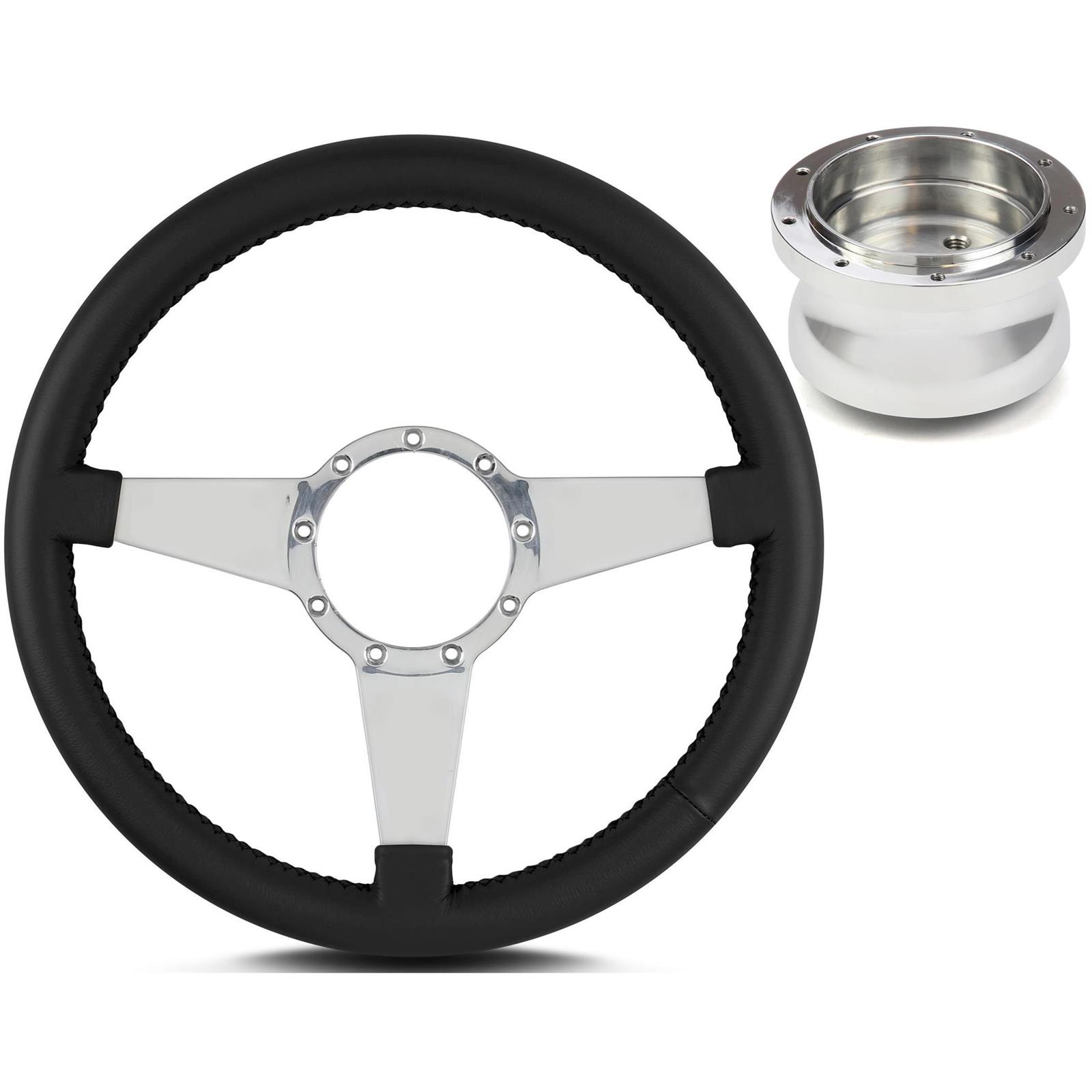 Lecarra Mark 4 Steering Wheel with Hub Adapter, Billet