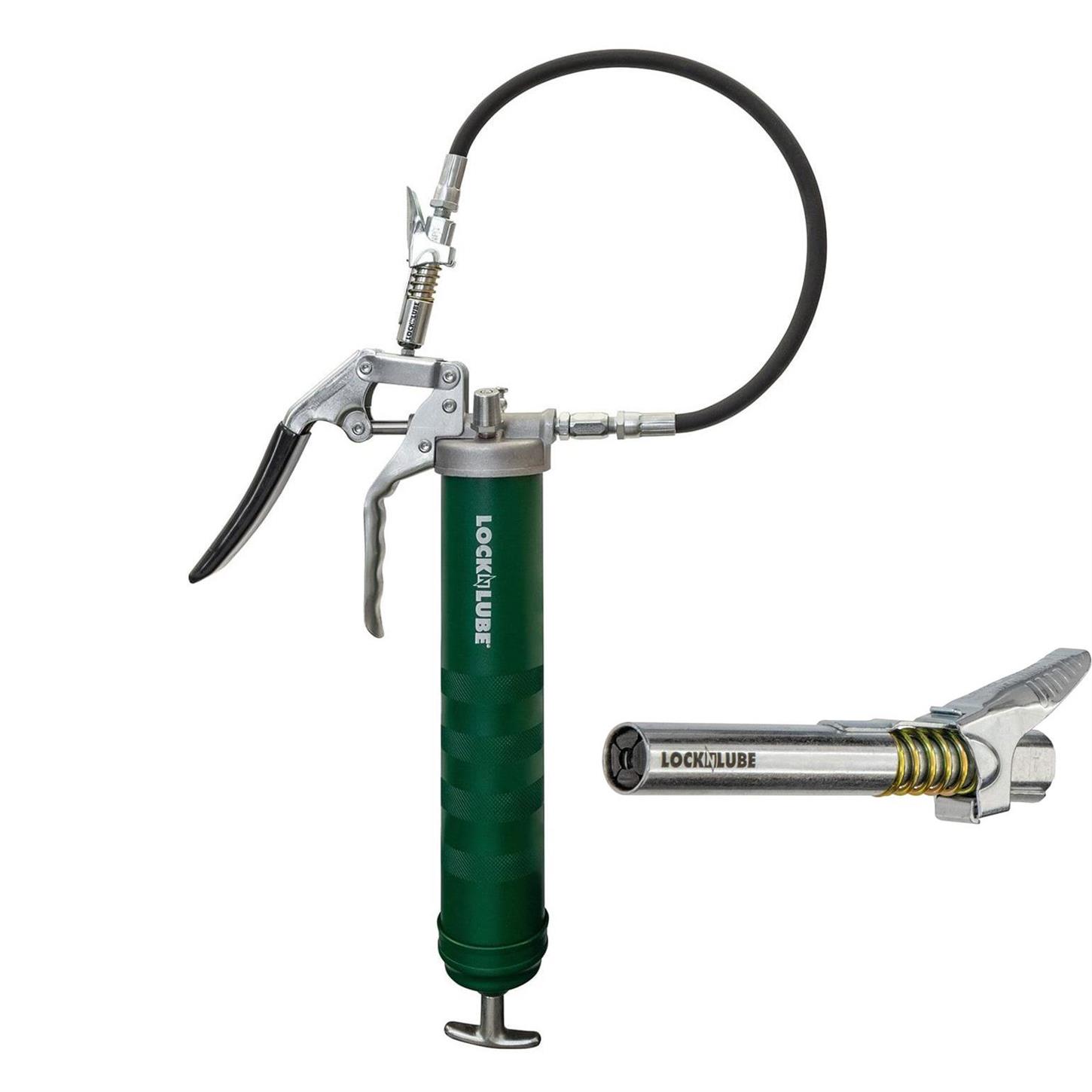 LockNLube Pistol Grip Heavy Duty Grease Gun W/ Locking Coupler XL