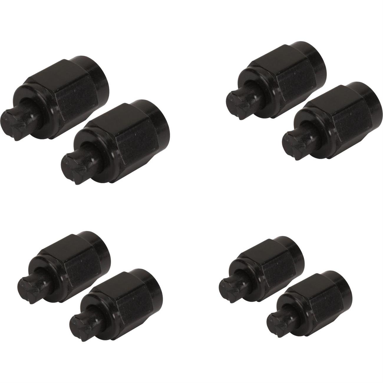 Aluminum Flare Fitting Cap Set, Black, 4AN, 6AN, 8AN, 10AN