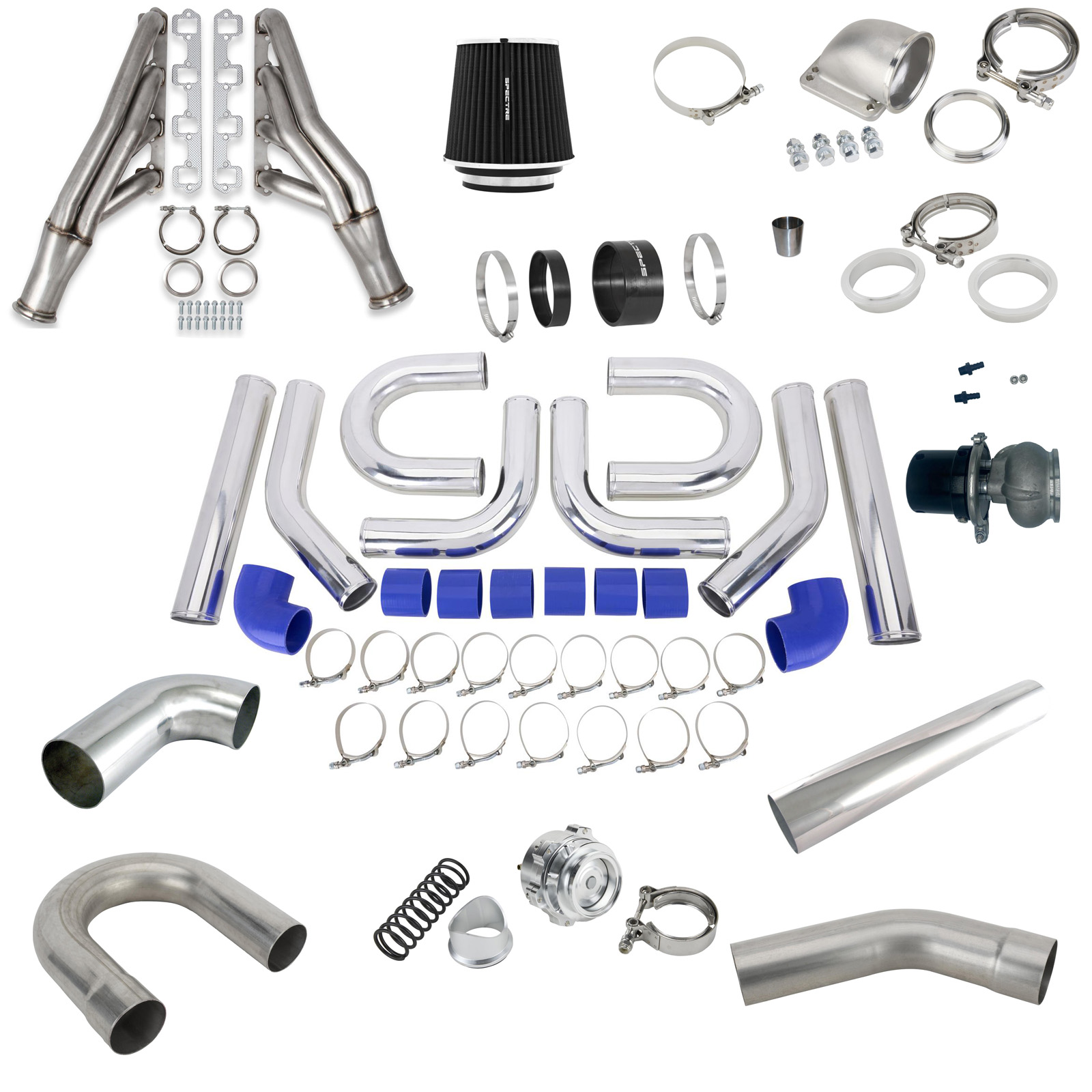 Plumbing Raceway SBF Turbo Plumbing V-Band Hot Side Complete Cold Side Piping Kit