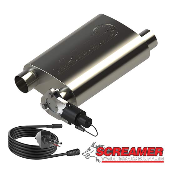 QTP 13251C Reverse Screamer Muffler, Turbo-style/Straight-through