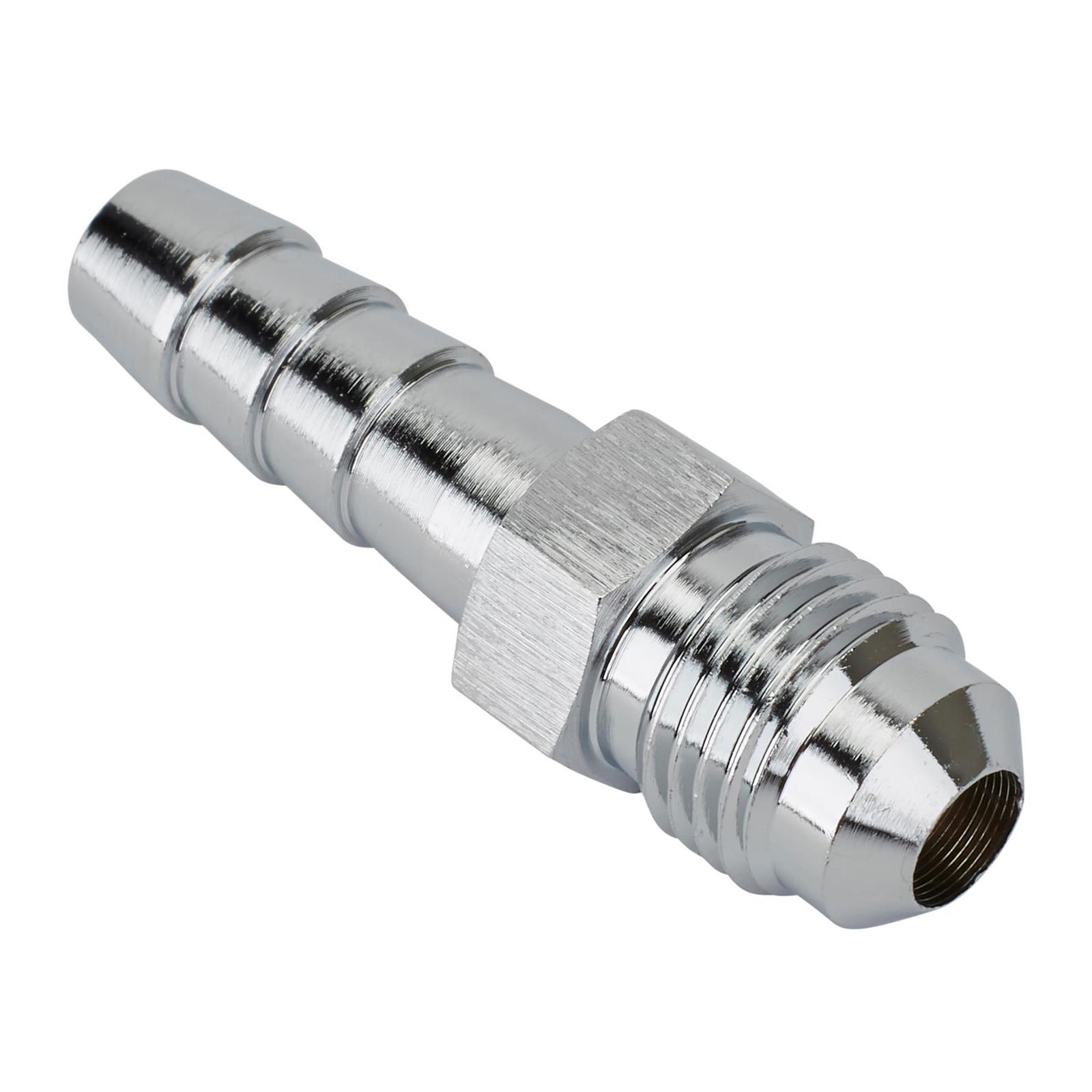 97Style Carburetor Fuel Inlet Fitting, 1/2 In20 to 5/16 Hose, Chrome